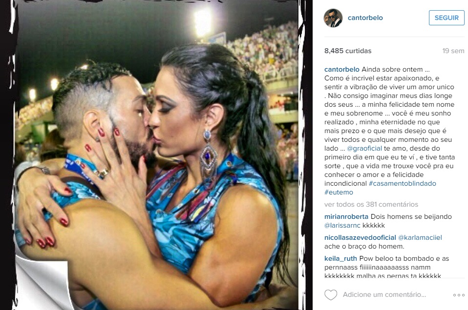 A palavra "apaixonado" é a mais citada no Instagram do Belo <3