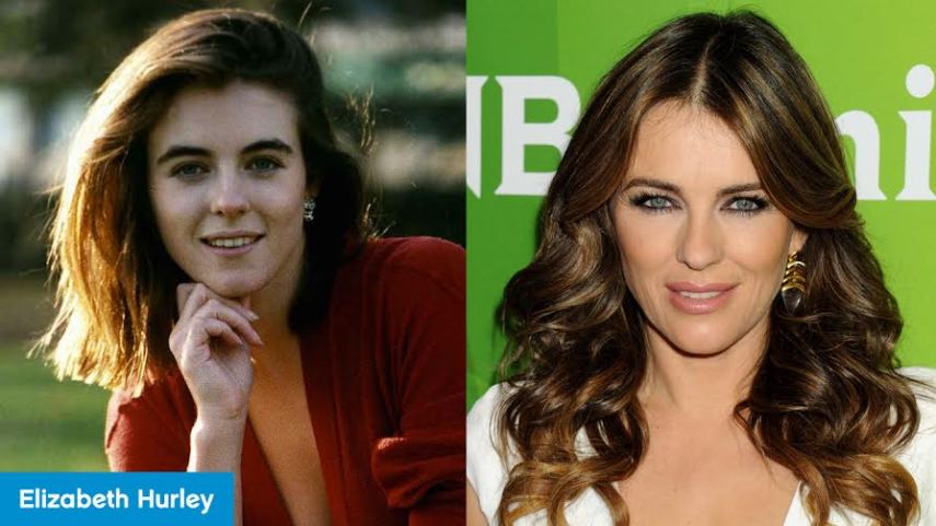 Liz Hurley continua estonteante aos 50 anos. Pilates e ioga são seus exercícios físicos favoritos pra manter a boa forma já que não pode comer mais besteira como antes. 