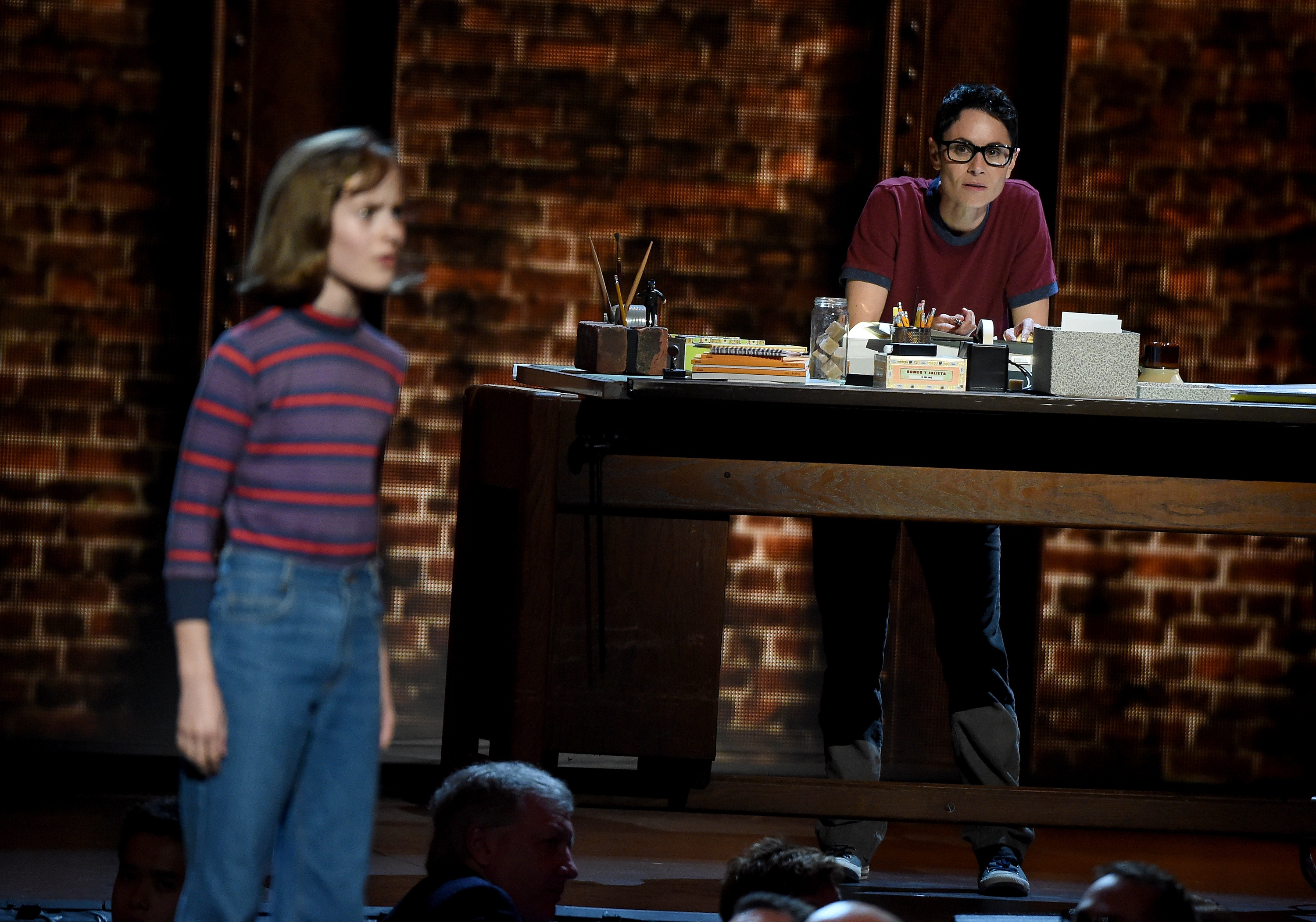 NEW YORK, NY - JUNE 07:  Sydney Lucas performs onstage with the cast of 'Fun Home' at the 2015 Tony Awards at Radio City Music Hall on June 7, 2015 in New York City.  (Photo by Theo Wargo/Getty Images for Tony Awards Productions)