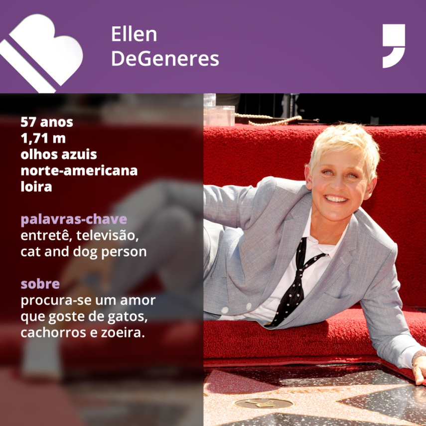 A Ellen usaria muito as suas piadocas para conquistar  Portia de Rossi no aplicativo Brenda