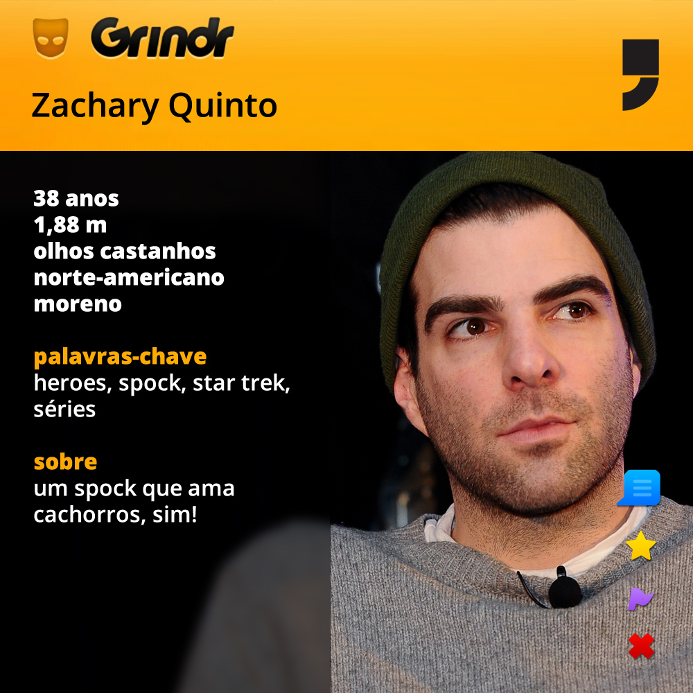 Será que o Zachary achou o Miles McMillan no Grindr?