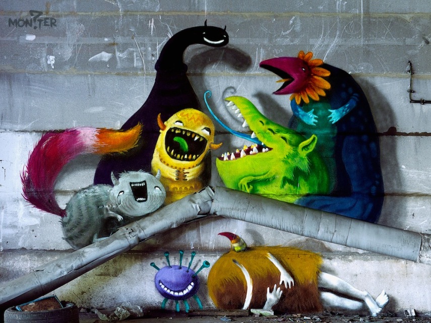 Monstrinho pintado pelo artista alemão Kim Köster