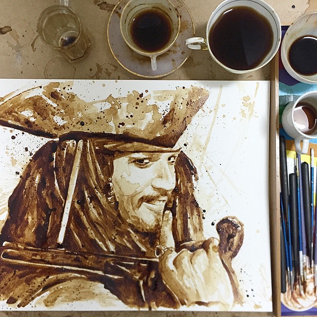 Maria A. Aristodou faz artes incríveis usando diferentes tipos de cafés como tinta