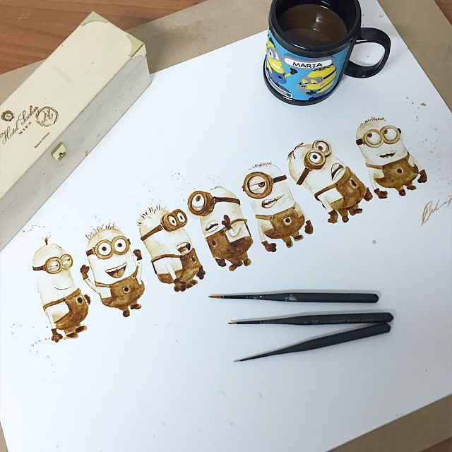 Maria A. Aristodou faz artes incríveis usando diferentes tipos de cafés como tinta