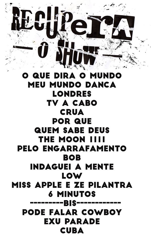 Repertório de Recupera, show de Otto