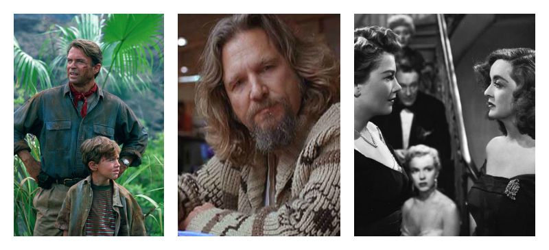 Jurassic Park 1993, O Grande Lebowski 1998, A Malvada 1950