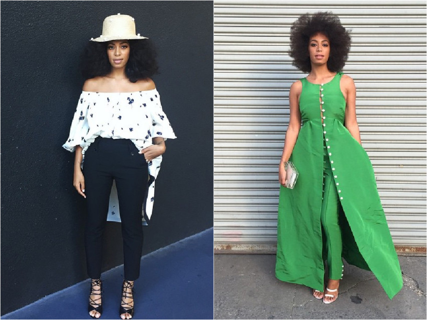 Solange puxou a irmã Beyoncé tanto no quesito beleza quanto no estilo. Mas Solange tem uma pegada mais clássica. Ela gosta de roupas de tecidos leves e cores mais suaves