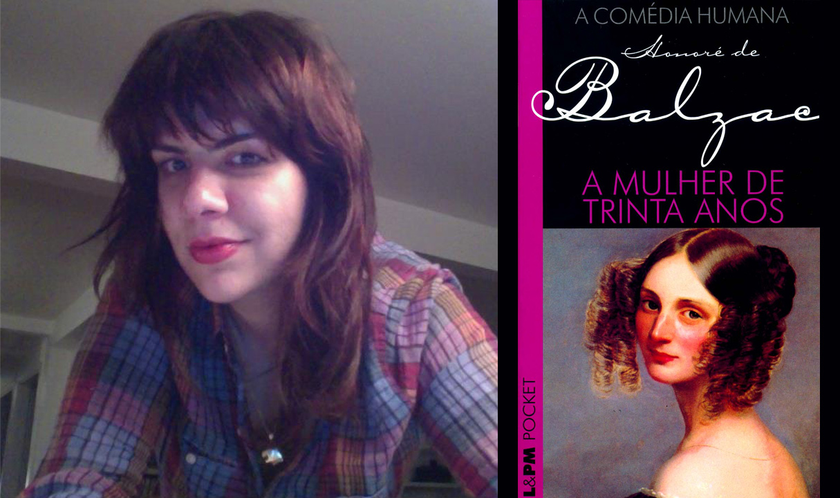 "Eu tô lendo <i>A mulher de 30 anos</i> do <b>Balzac</b>. Juro. Porque, né, sou uma. É a historia da mina que casou mas não devia e só chora. Que puta saco"