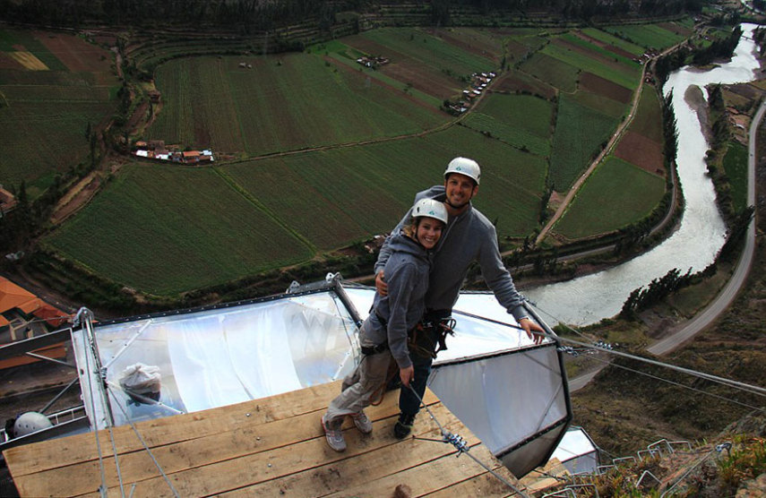 As cabines ficam na região do Vale Sagrado, perto de Cuzco, conhecida pela beleza natural