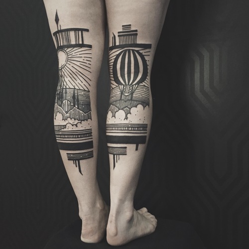 Dupla de artistas é especialista em tattoos que se completam