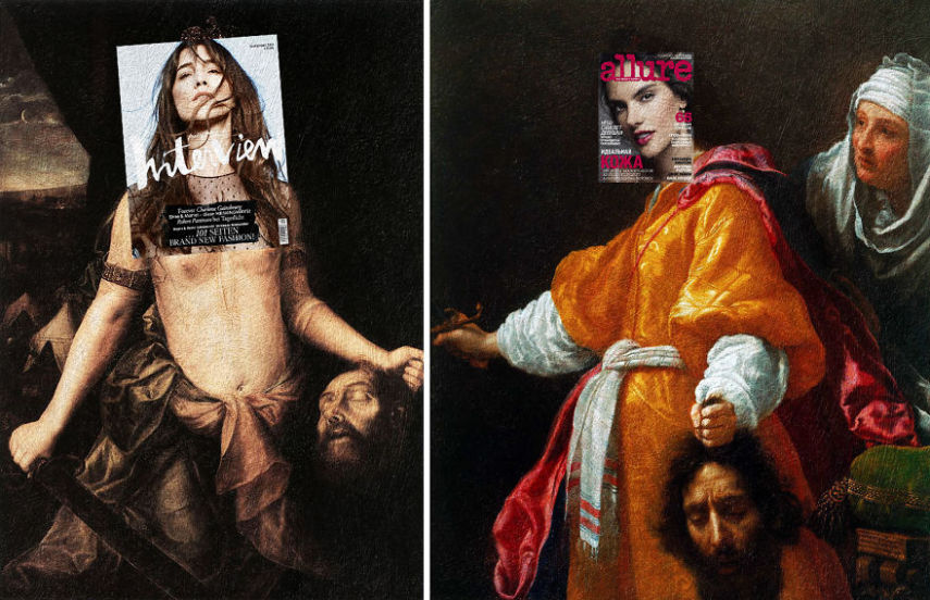 Charlotte Gainsbourg, Interview Alemanha + Judith com a cabeça de Holofernes por Jan Matsys; Alessandra Ambrosio, Allure Rússia + Judith com a Cabeça de Holofernes por Cristofano Allori