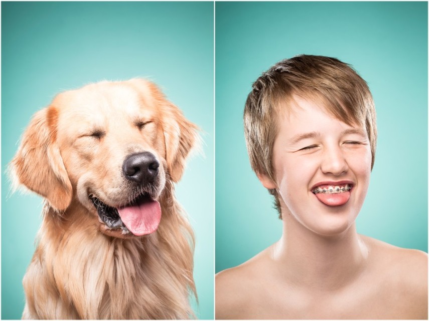 Fotógrafa desafio as pessoas a imitarem seus cães