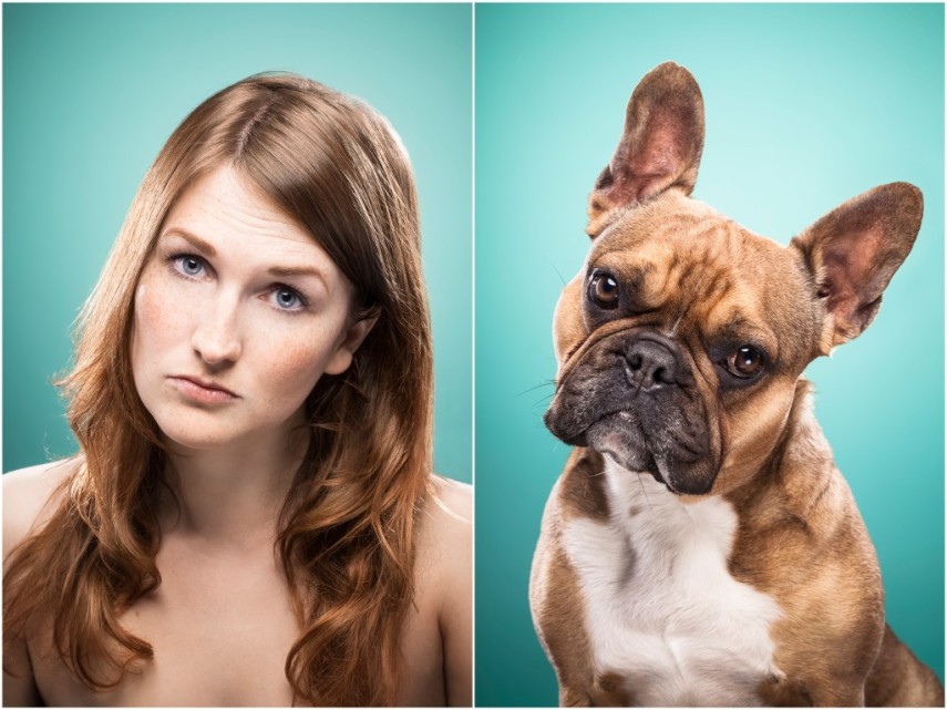 Fotógrafa desafio as pessoas a imitarem seus cães