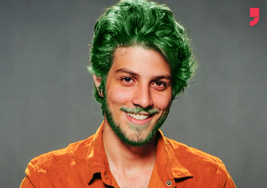 Chay Suede ficou com jeito de Coringa gatinho. Arrasou demais! 