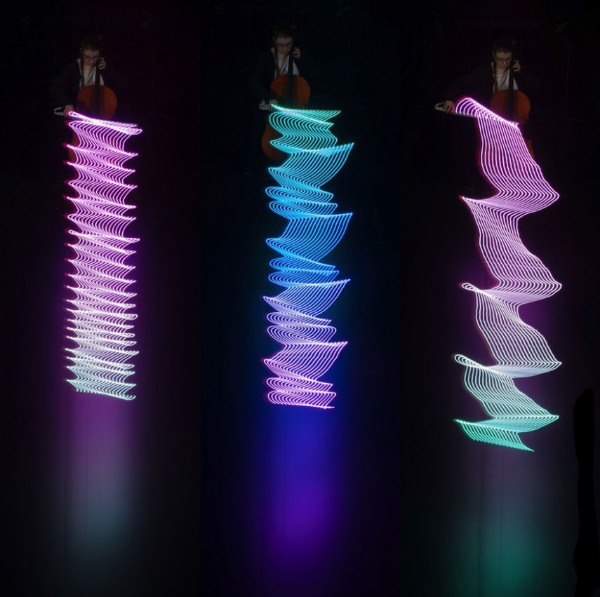 Fotógrafo usa luzes de LED para mostrar movimentos dos músicos