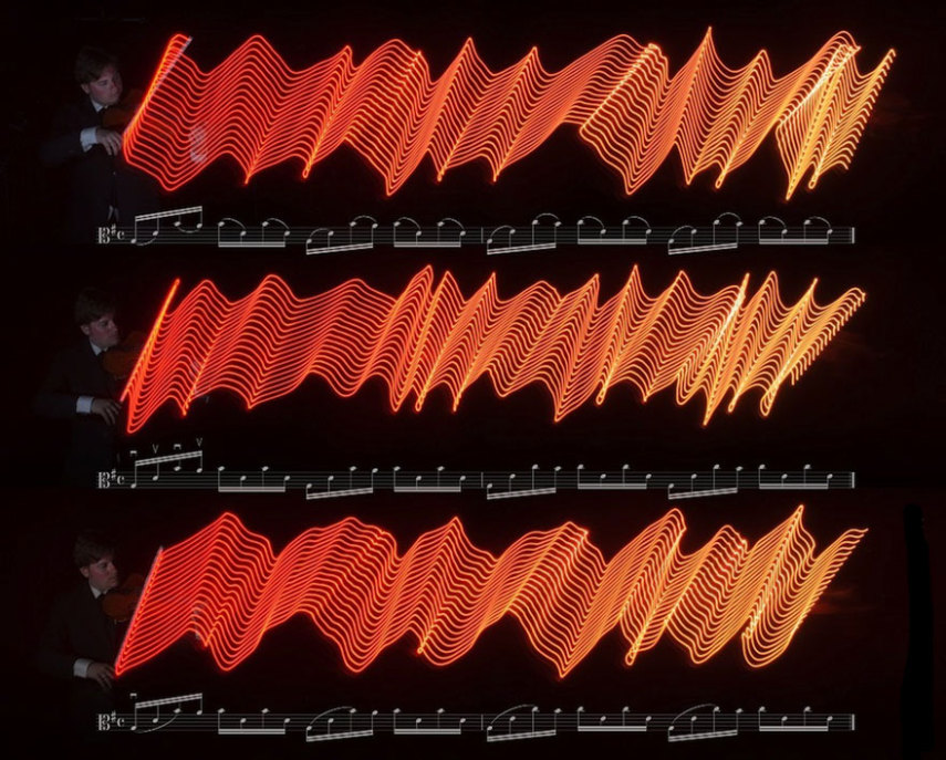 Fotógrafo usa luzes de LED para mostrar movimentos dos músicos