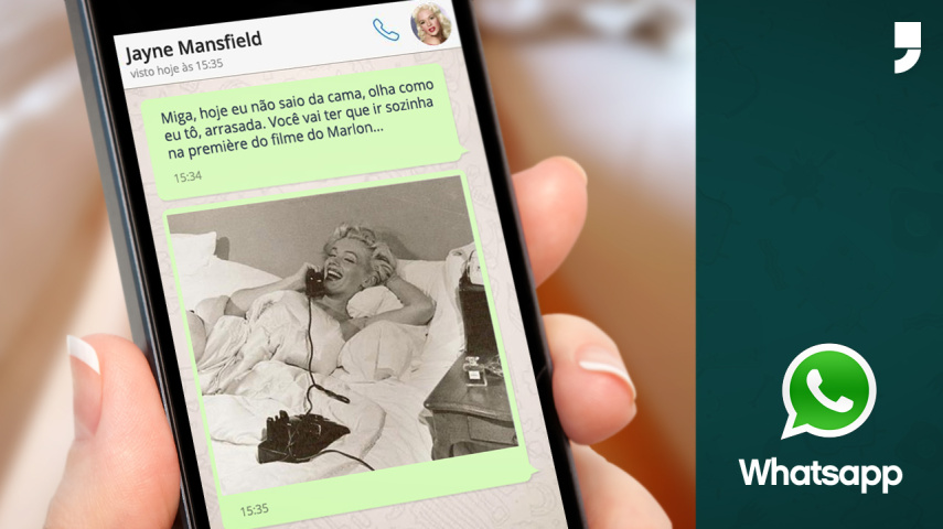 Mais whatsapp, desta vez com a amiga, a igualmente loira Jayne Mansfield