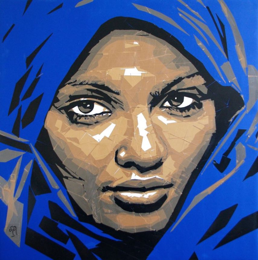 Artista retrata o povo marroquino usando fita adesiva