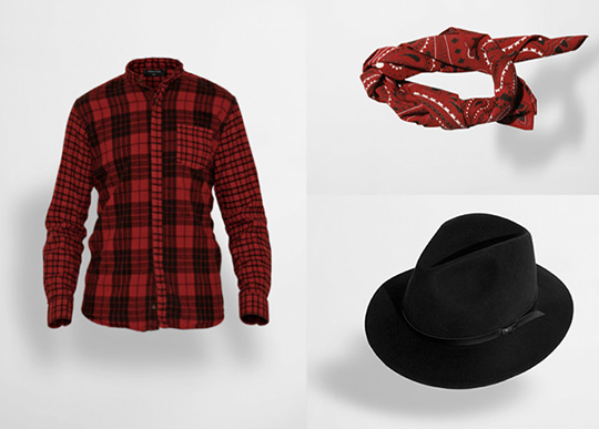 Tem jaqueta de couro vintage, jeans skinny, camisa xadrez, lenço de caubói... Enfim, tudo para você se sentir como um dos Followill. 