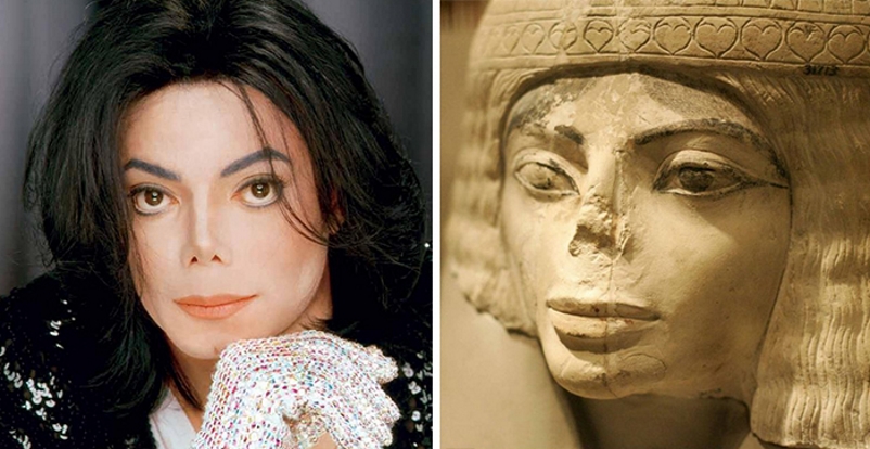 Michael Jackson e uma estátua egípcia (Remember the Time feelings)
