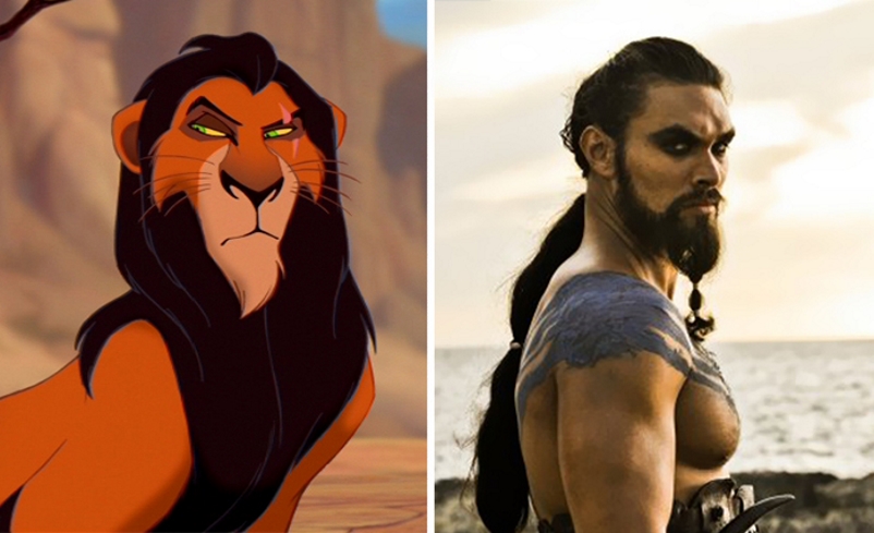 Scar, de O Rei Leão, e Khal Drago, de Game of Thrones (ó o olhar 43)