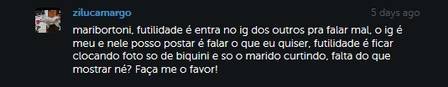 Alguém achou uma boa ideia colar no insta da Zilu e chamá-la de fútil. Bem, tome essa resposta!