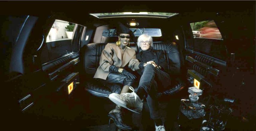 Grace Jones com Andy Warhol