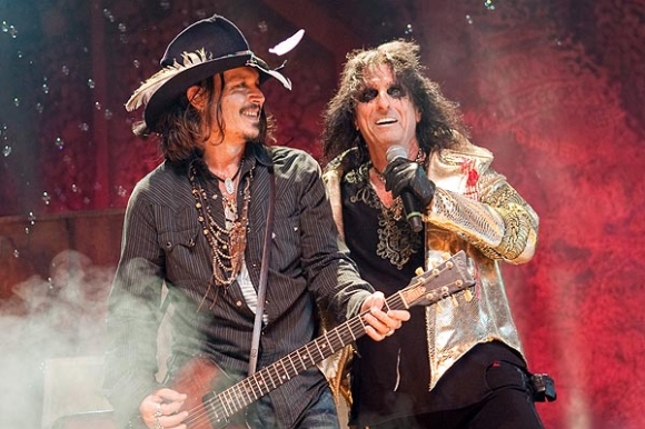 Com Alice Cooper, se preparando para tocar no Rock in Rio com o Hollywood Vampires