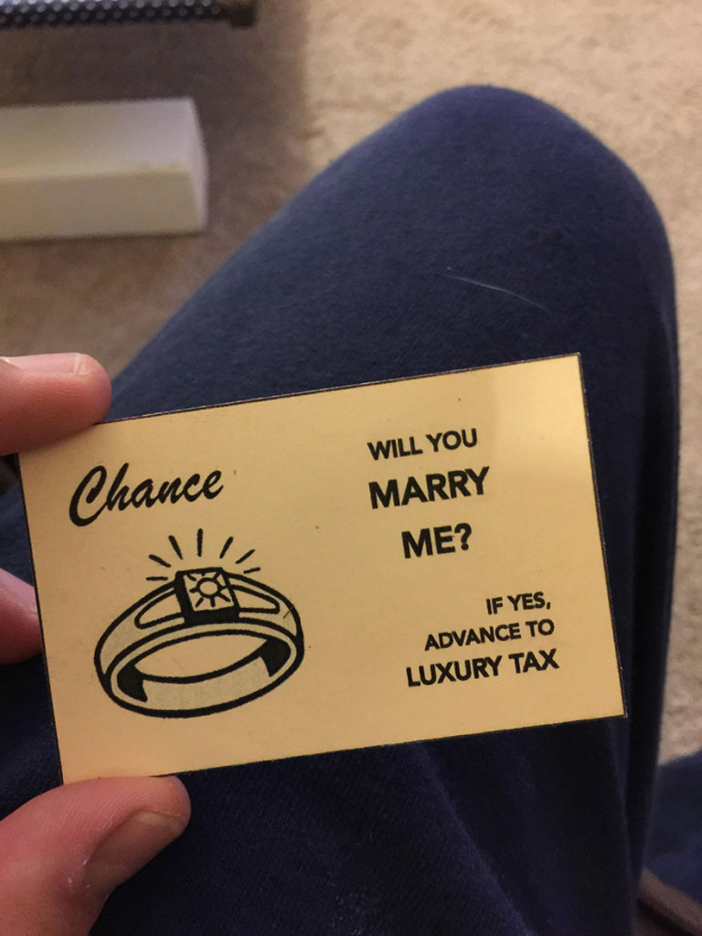 Justin Lebon criou um jogo especial para pedir a mulher em casamento