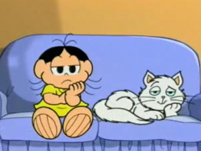 Nos anos 90, surgiu Mingau, o gato da Magali