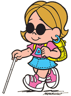 Mais recentemente surgiram personagens mirins com algum tipo de deficiência: Dorinha é deficiente visual...