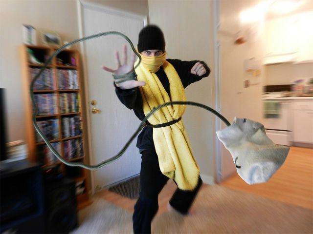 Mortal Kombat de toalha. Intimidador, não?