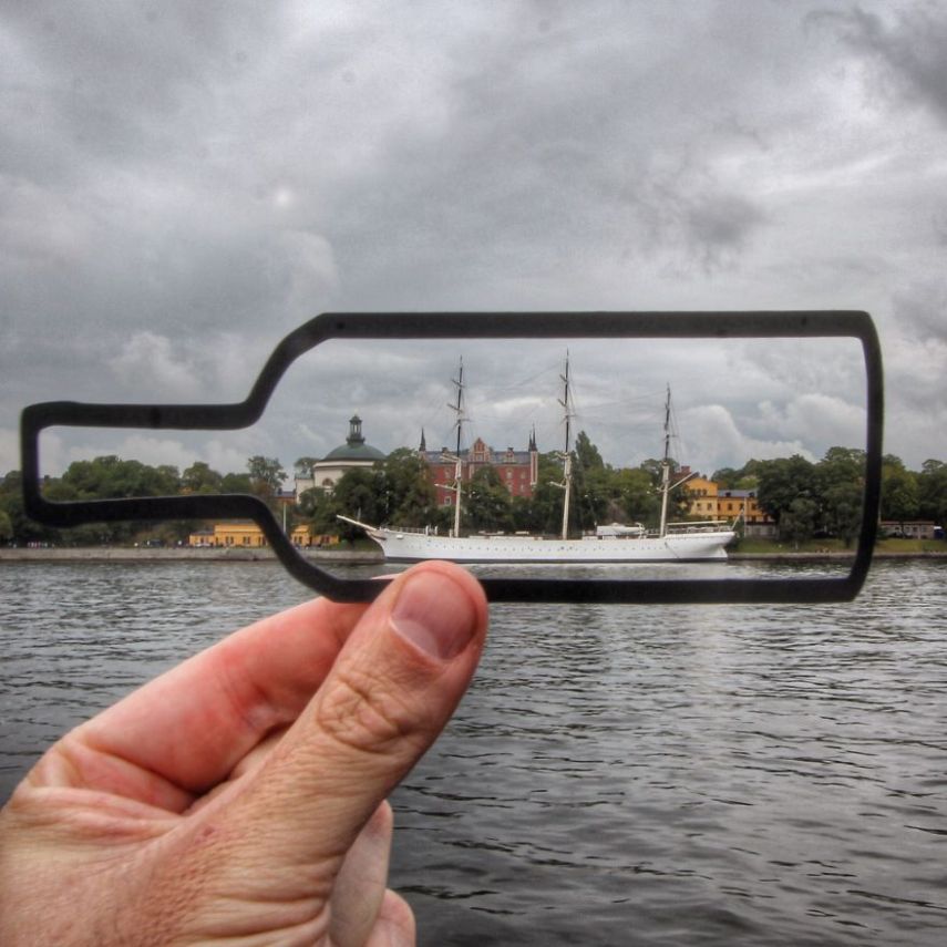 O inglês Rich McCor utiliza recortes de papel para 'transformar' pontos turísticos pela Europa