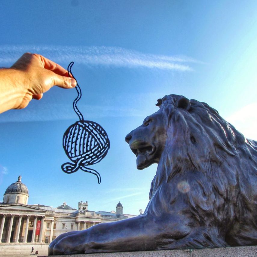 O inglês Rich McCor utiliza recortes de papel para 'transformar' pontos turísticos pela Europa