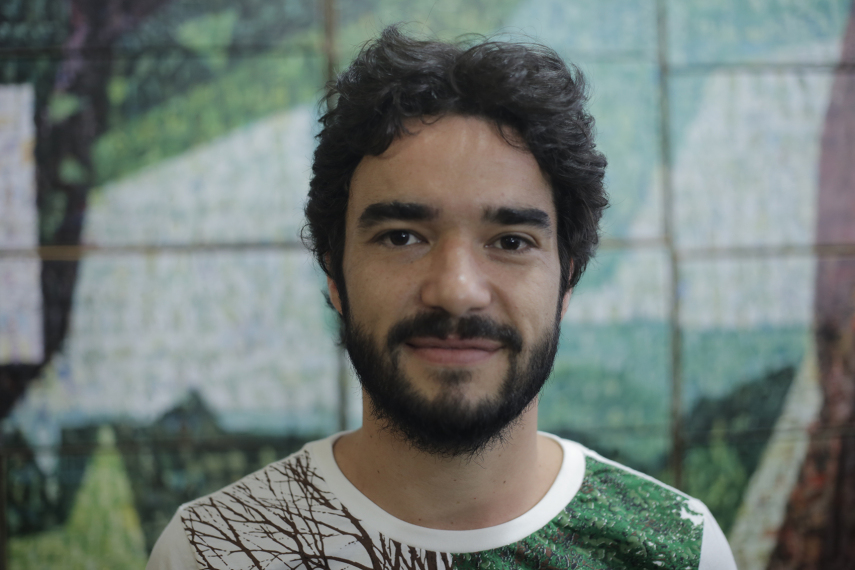 O ator Caio Blat participou do ato em defesa das florestas. Ele morou um período na Amazônia para a filmagem de 