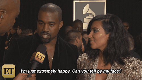 dá pra perceber como o kanye tá feliz?