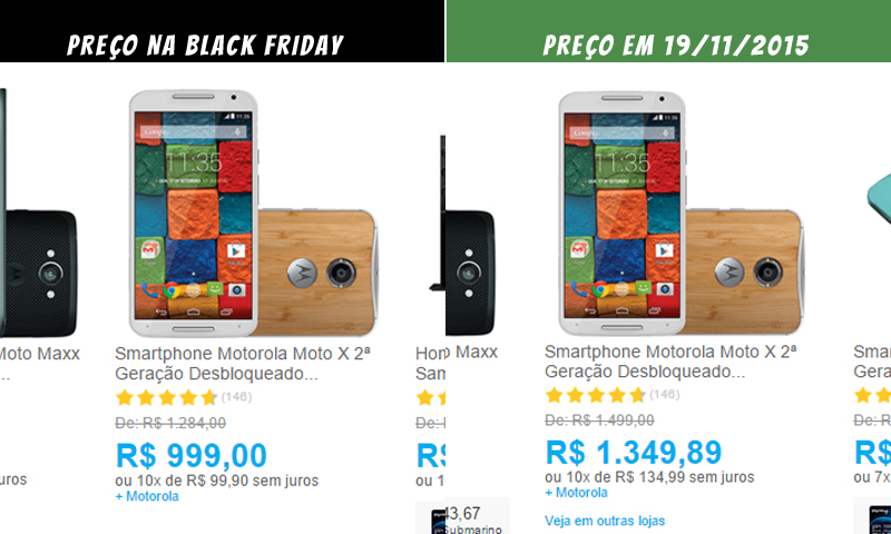 O Moto X 2ª Geração foi de R$ 1.349 para R$ 999. Está R$ 350 mais barato