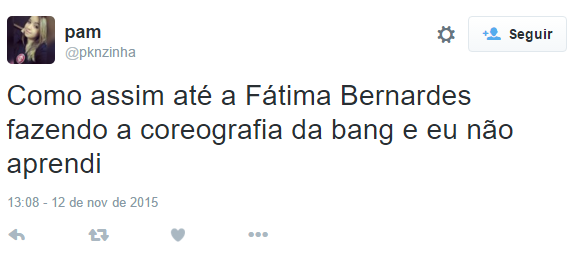 Internautas ficaram espantados com a performance de Fátima Bernardes dançando 'Bang', de Anitta, no Encontro.