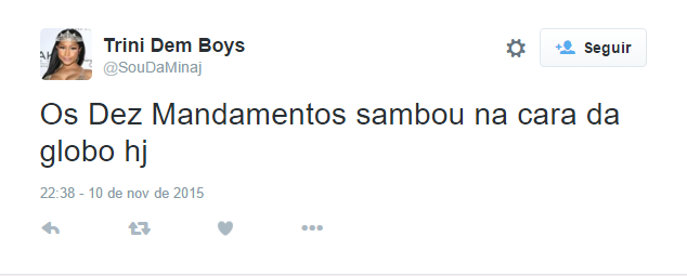 Fãs da TV Record e da novela 'Os Dez Mandamentos' tomaram conta do Twitter na noite dessa terça-feira