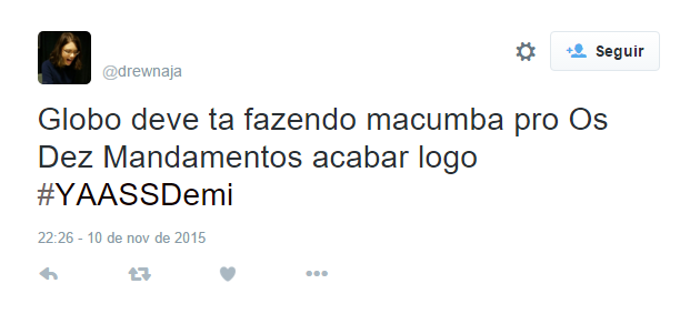 Fãs da TV Record e da novela 'Os Dez Mandamentos' tomaram conta do Twitter na noite dessa terça-feira