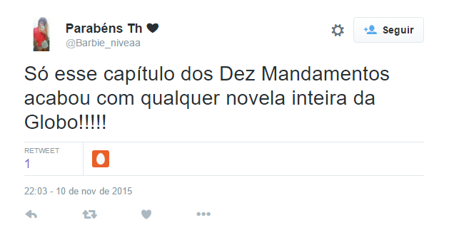 Fãs da TV Record e da novela 'Os Dez Mandamentos' tomaram conta do Twitter na noite dessa terça-feira