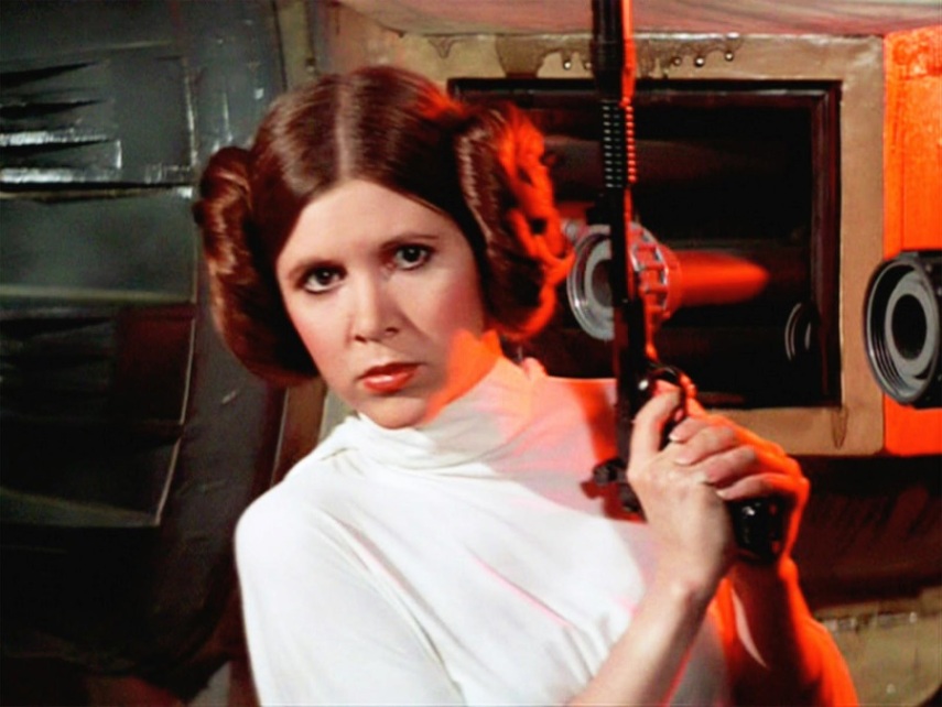 E quem levou o papel, como sabemos, foi Carrie Fisher, filha da atriz Debbie Reynolds e do cantor Eddie Fisher