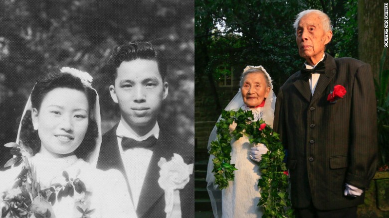 Wang Deyi e Cao Yuehua casaram em 1945 e não desgrudaram mais...