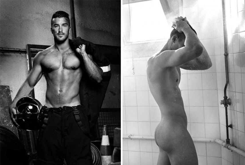 Bombeiros franceses estampam calendário beneficente