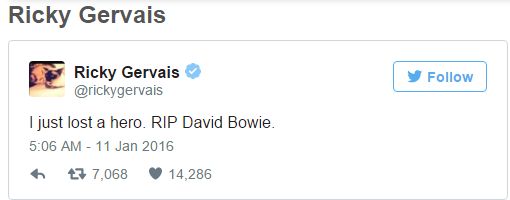 Reação de famosos à morte de Bowie