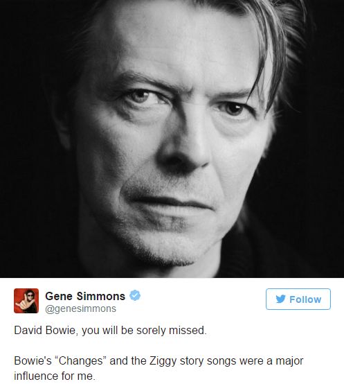 Reação de famosos à morte de Bowie