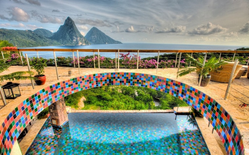 A piscina do Jade Mountain está disponível apenas para os hóspedes do resort caribenho de Santa Lucia