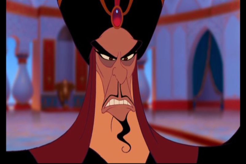 Jafar, de Aladdin: mal-humorado, que faz planos e armadilhas para conseguir o que quer