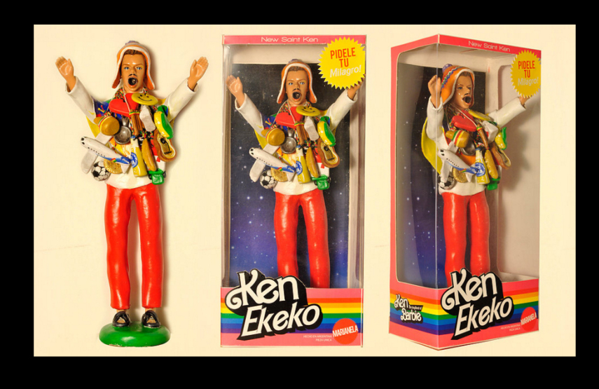 Os artistas Marianela Perelli e Emiliano Paolini transformaram os bonecos Ken e Barbie em figuras religiosas