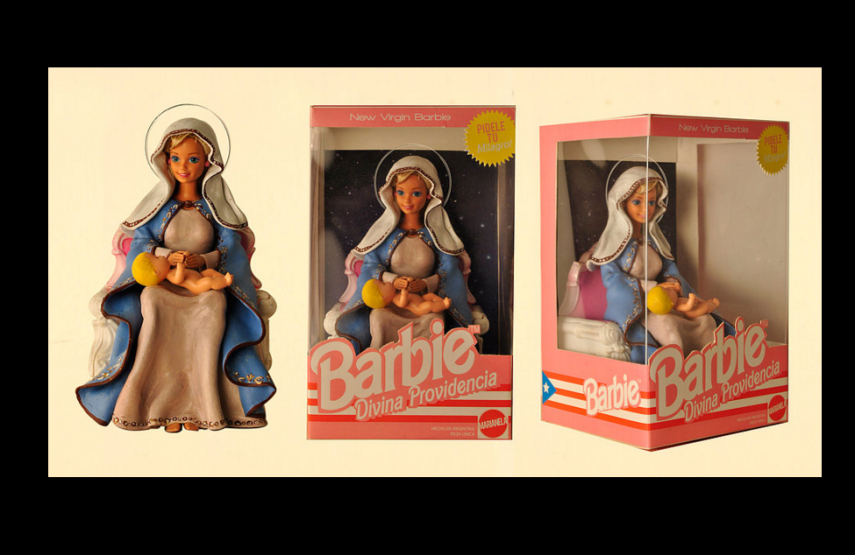 Os artistas Marianela Perelli e Emiliano Paolini transformaram os bonecos Ken e Barbie em figuras religiosas